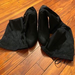 Black & Suede Knee Boots